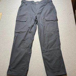 Duluth Trading Pants Mens 40x33 Gray Cargo Flex Fire Hose Canvas (Tag 42x34)
